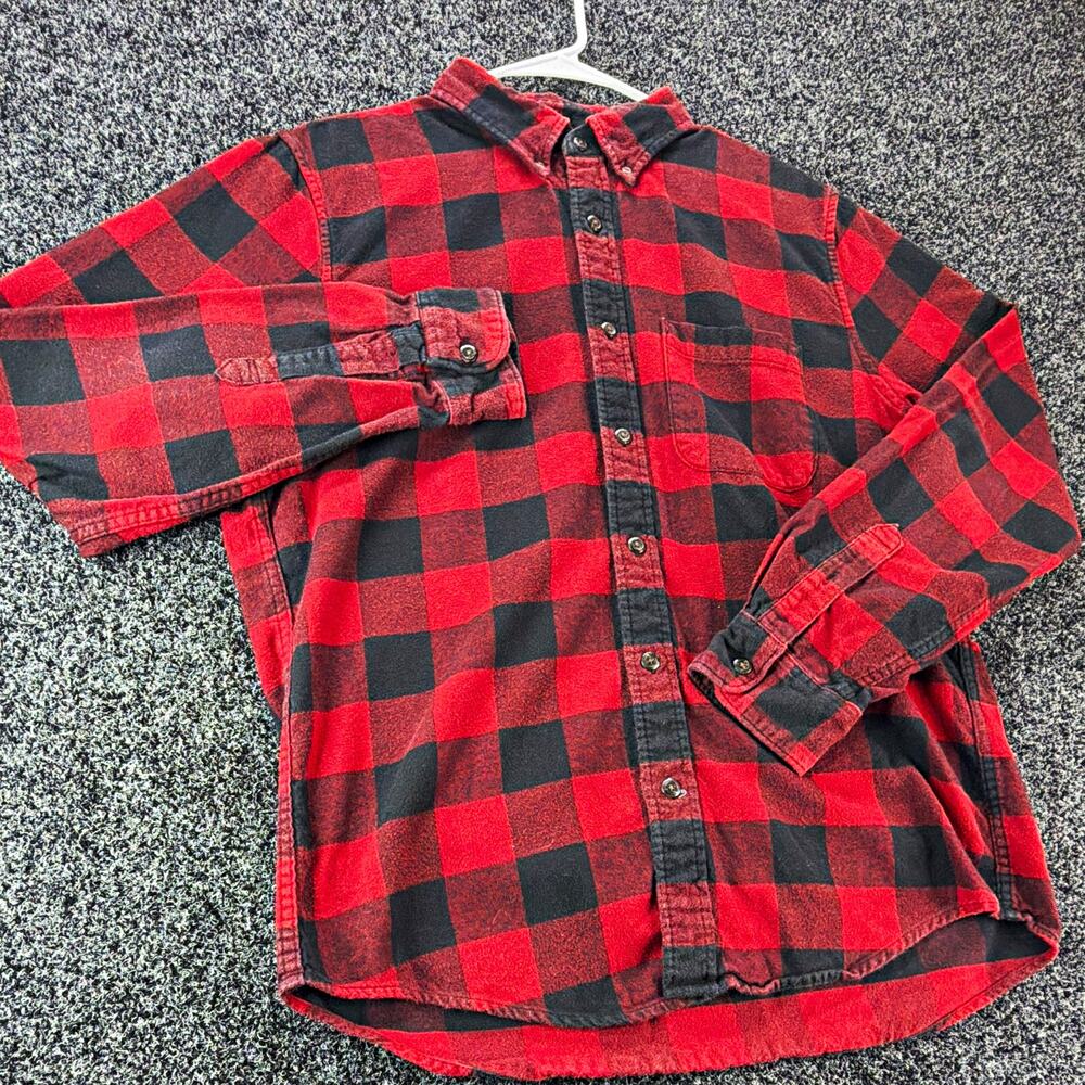 Abercrombie & Fitch Soft A&F Flannel Men's L Red/Black Plaid L/S Button-Up